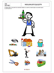 meslekle ilgili eşyaları bul çalışmaları